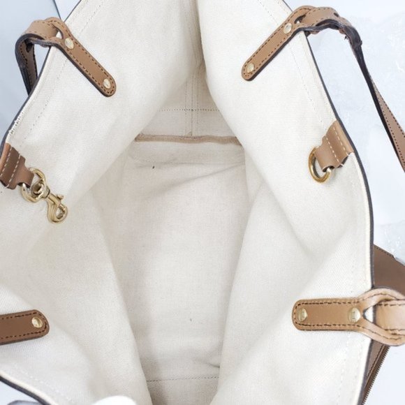 100% Auth Gucci Large Canvas Tote with Pouch Bag - Picture 11 of 15